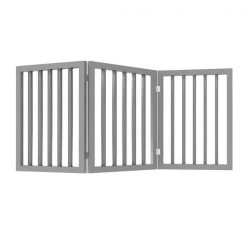 Pet Adobe Freestanding 3 Panel Pet Gate Wooden Folding Fence with Expandable Divider for Homes (Gray) -Animal&Pet Supplies store TG20Midco20LLC20dba20Trademark20Global20LLC 637768ghgxx7xx41dea3