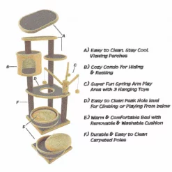 Pet Adobe 6-Tier Cat Tree Tower with Cat Bed, Brown -Animal&Pet Supplies store TG20Midco20LLC20dba20Trademark20Global20LLC 642397hvyxx2xxa24b9d