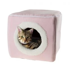Pet Adobe Indoor Cat Pet Bed Cave, Enclosed Cavern with Removable Cushion Pad for Cats/Small Animals | Pink -Animal&Pet Supplies store TG20Midco20LLC20dba20Trademark20Global20LLC 650334cgdxx3xxcad3fa