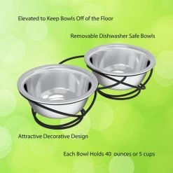 Pet Adobe Stainless Steel Elevated 2-piece Pet Bowls with Decorative 3.5” Stand for Dogs/Cats (40-ounce Each) -Animal&Pet Supplies store TG20Midco20LLC20dba20Trademark20Global20LLC 655130hhuxx2xxe333d6