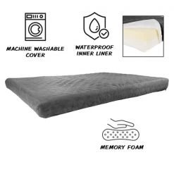 Pet Adobe Waterproof Memory Foam Pet Bed for Indoor/Outdoor Water Resistant and Washable Cover 44” x 35” Gray -Animal&Pet Supplies store TG20Midco20LLC20dba20Trademark20Global20LLC 658560dksxx2xx2a37ad