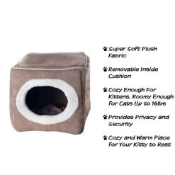 Pet Adobe Cozy Cave Enclosed Cube Pet Bed - Light Coffee -Animal&Pet Supplies store TG20Midco20LLC20dba20Trademark20Global20LLC 683765jatxx2xx7d4b96