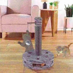 Pet Adobe Interactive Cat Scratching Pole | Built-In Rolling Ball and Track Toy for Adult Cats and Kitten -Animal&Pet Supplies store TG20Midco20LLC20dba20Trademark20Global20LLC 700925pxlxx3xx070067