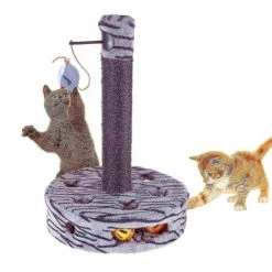 Pet Adobe Interactive Cat Scratching Pole | Built-In Rolling Ball and Track Toy for Adult Cats and Kitten