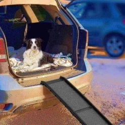 Pet Adobe Bi-Fold Pet Ramp, Lightweight with Safe Non-Slip Traction Surface and Raised Sides for Cars, SUVs