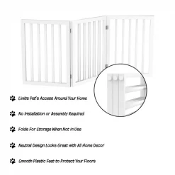 Pet Adobe Freestanding 3 Panel Pet Gate (White) -Animal&Pet Supplies store TG20Midco20LLC20dba20Trademark20Global20LLC 724265ipnxx2xx3f8c8d