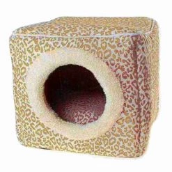 Pet Adobe Indoor Cat Pet Bed Cave with Removable Cushion Pad for Cats/Small Animals | Tan/White Animal Print -Animal&Pet Supplies store TG20Midco20LLC20dba20Trademark20Global20LLC 728420yhzxx6xx0dfca9