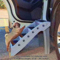 Pet Adobe Folding Stairs, 4 Step Design, Side Rails and Foam Pads for Dogs, Cats and Puppies, Gray -Animal&Pet Supplies store TG20Midco20LLC20dba20Trademark20Global20LLC 767562ghnxx3xxf198a6