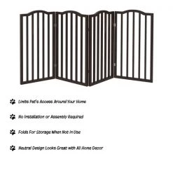 Pet Adobe Freestanding 4 Panel Pet Gate (Brown) -Animal&Pet Supplies store TG20Midco20LLC20dba20Trademark20Global20LLC 804963fysxx2xxa49dd6