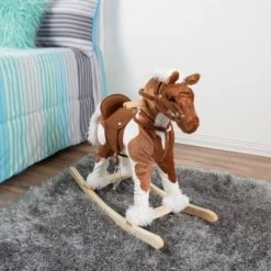 Toy Time Clydesdale Rocking Horse Plush Animal on Wooden Rockers with Sounds, Stirrups, Toddlers- 4 Years Old -Animal&Pet Supplies store TG20Midco20LLC20dba20Trademark20Global20LLC 80xxbf857xx3