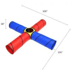 Toy Time Kids Play Tunnel 4-Way Pop Up Crawl Indoor/Outdoor Portable Playhouse Fun for Children and Pets -Animal&Pet Supplies store TG20Midco20LLC20dba20Trademark20Global20LLC 80xxtk183373xx1