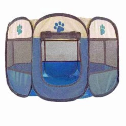 Pet Adobe Pop-Up Playpen with Carrying Case | Indoor/Outdoor 26.5"x 17"| Dogs & Cats (Blue) -Animal&Pet Supplies store TG20Midco20LLC20dba20Trademark20Global20LLC 819024amgxx5xxffc434