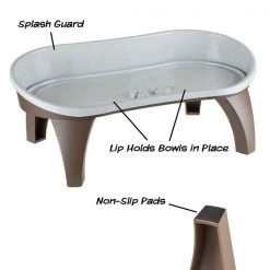 Elevated Pet Feeding Tray with splash guard and non-skid feet 21in x 11in x 8.5in by Pet Adobe -Animal&Pet Supplies store TG20Midco20LLC20dba20Trademark20Global20LLC 827420sbjxx2xxf1d1da