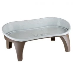 Elevated Pet Feeding Tray with splash guard and non-skid feet 21in x 11in x 8.5in by Pet Adobe -Animal&Pet Supplies store TG20Midco20LLC20dba20Trademark20Global20LLC 827420sbjxx4xx404737