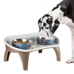 Elevated Pet Feeding Tray with splash guard and non-skid feet 21in x 11in x 8.5in by Pet Adobe