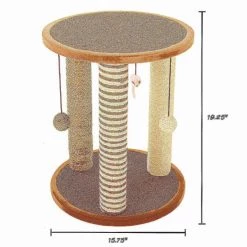 Pet Adobe Cat Scratching Post- Play Area with 3 Poles, Perch and Toys- 19.25 inch Tall -Animal&Pet Supplies store TG20Midco20LLC20dba20Trademark20Global20LLC 835979gczxx1xxc8daba