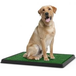 Pet Adobe Puppy Artificial Grass Potty Trainer Mat- Indoor/Outdoor Bathroom Rug for Dogs and Cats