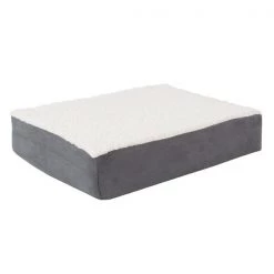 Orthopedic Sherpa Top Pet Bed with Memory Foam and Removable Cover 20x15x4 Gray by Pet Adobe -Animal&Pet Supplies store TG20Midco20LLC20dba20Trademark20Global20LLC 853846mxcxx6xxc3d58e