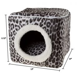 Pet Adobe Indoor Cat Pet Bed Cave with Removable Cushion Pad for Cats/Small Animals | Gray/Black Animal Print -Animal&Pet Supplies store TG20Midco20LLC20dba20Trademark20Global20LLC 857996pmmxx1xx68e147