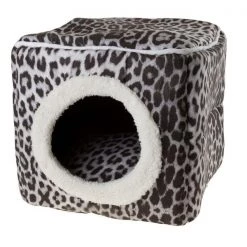 Pet Adobe Indoor Cat Pet Bed Cave with Removable Cushion Pad for Cats/Small Animals | Gray/Black Animal Print -Animal&Pet Supplies store TG20Midco20LLC20dba20Trademark20Global20LLC 857996pmmxx6xxc50858
