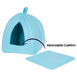 Pet Adobe Plush Cuddle Cave, Igloo House to Sleep/Play, Removable Cushion for Small Dogs, Cats, Blue -Animal&Pet Supplies store TG20Midco20LLC20dba20Trademark20Global20LLC 869751nalxx2xxf4ab59