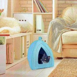 Pet Adobe Plush Cuddle Cave, Igloo House to Sleep/Play, Removable Cushion for Small Dogs, Cats, Blue -Animal&Pet Supplies store TG20Midco20LLC20dba20Trademark20Global20LLC 869751nalxx3xx80cf4d