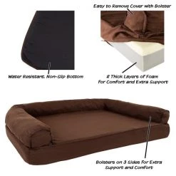 Orthopedic Pet Sofa Bed with Memory Foam and Foam Stuffed Bolsters 42x28x8.5 Brown by Pet Adobe -Animal&Pet Supplies store TG20Midco20LLC20dba20Trademark20Global20LLC 882458tknxx2xx8cb36b
