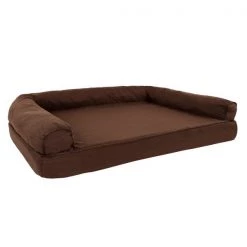 Orthopedic Pet Sofa Bed with Memory Foam and Foam Stuffed Bolsters 42x28x8.5 Brown by Pet Adobe -Animal&Pet Supplies store TG20Midco20LLC20dba20Trademark20Global20LLC 882458tknxx4xxc80229