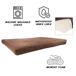 Pet Adobe Waterproof Memory Foam Pet Bed for Indoor/Outdoor Water Resistant and Washable Cover 36” x 27” Brown -Animal&Pet Supplies store TG20Midco20LLC20dba20Trademark20Global20LLC 898638xuaxx2xx12ae06