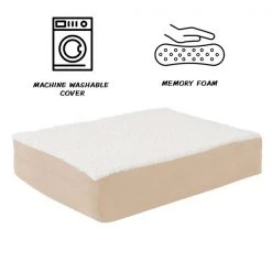 Orthopedic Sherpa Top Pet Bed with Memory Foam and Removable Cover 20x15x4 Tan by Pet Adobe -Animal&Pet Supplies store TG20Midco20LLC20dba20Trademark20Global20LLC 907354zqfxx2xx149dba