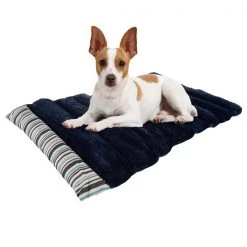 Pet Adobe 24x37 Roll Up Travel Portable Dog Bed - Blue Stripe