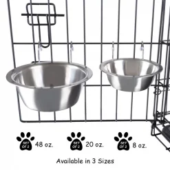 Pet Adobe Set of 2 Stainless Steel Hanging Pet Bowls for Food and Water | Dogs / Cats 48-Fl Oz -Animal&Pet Supplies store TG20Midco20LLC20dba20Trademark20Global20LLC 975685jcyxx4xx2ab503