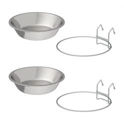 Pet Adobe Set of 2 Stainless Steel Hanging Pet Bowls for Food and Water | Dogs / Cats 48-Fl Oz -Animal&Pet Supplies store TG20Midco20LLC20dba20Trademark20Global20LLC 975685jcyxx5xx35a45d