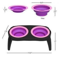 Pet Adobe Elevated Pet Bowls with Non-Slip Stand for Food and Water | Dogs / Cats (16-ounce Each, Pink) -Animal&Pet Supplies store TG20Midco20LLC20dba20Trademark20Global20LLC 986153rphxx1xx107a6d