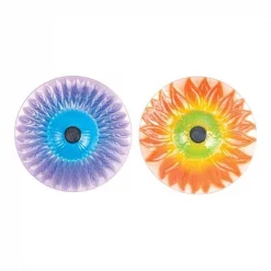 Luminous Garden 8524076 Glass with Metal Assorted Solar Bird Bath with Stand Case of 2- pack of 2