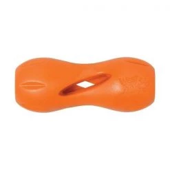 West Paw 8000384 Zogoflex Orange Qwizl Synthetic Rubber Dog Treat Toy & Dispenser; Small