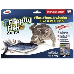 As Seen on TV 6026198 Flippity Fish Realistic Cat Toy