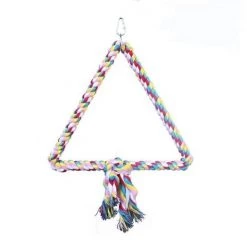 A&E Cage HB01269 Triangle Cotton Rope Swing -15.75 x 12.6 x 12.6 in.
