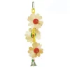 A&E Cage HB01273 Wooden Flower on Chain with Bell - 11.02 x 3.94 x 3.94 in.