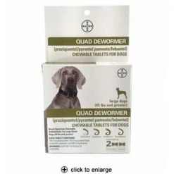 Bayer Healthcare - Animal BY11342 Quad Dewormer Tablets for Large Dogs - 2 Count