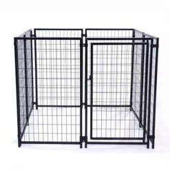 Aleko DK5x5x4SQ-UNB 5 x 5 x 4 ft. Dog Kennel Heavy Duty Pet; Playpen Chain Link Dog Exercise Pen Cat Fence