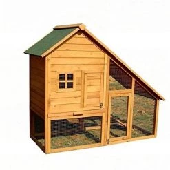 Aleko ACCRH55X26X47-UNB Wooden Pet House Poultry Hutch Rabbits with Chickens Hen Coop - 55 x 26 x 47 in.