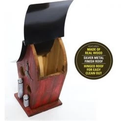 Alpine Corporation Alpine Corp YEN134HH-RD Artful Wooden Bird House; Red