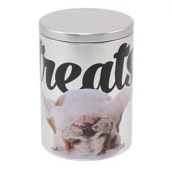 PawPrints 37722 Bulldog Tin Treat Container - Large