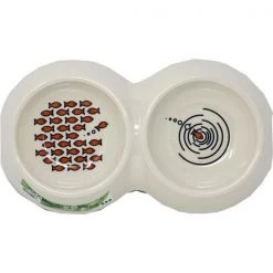 Van Ness Plastic Molding EDD16 16 oz Ecoware Double Cat Dish; Assorted Color - Small