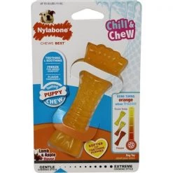 TFH Publications & Nylabone NPFS312P Puppy Chew Color Change Freezer Bone - Lamb & Apple - Souper