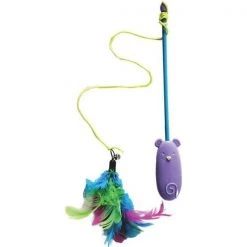 Ethical 52119 Laser & Feather Teaser Wand Cat Toy - Assorted Color