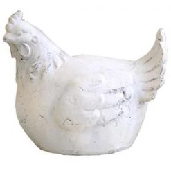 Gardencontrol 10 in. Antique White Chicken - Large