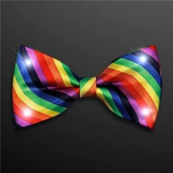 Blinkee A640 Rainbow Stripes Bow Tie with White LED Lights