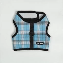 Bark Appeal BPWNG-M Plaid Mesh Wrap N Go Cloth Hook & Eye Harness; Blue - Medium